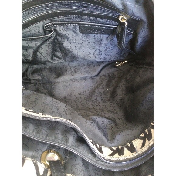 Michael Kors Large Black Signature LOGO Jet Set Shoulder Tote Soho Designer 90s - Picture 6 of 6